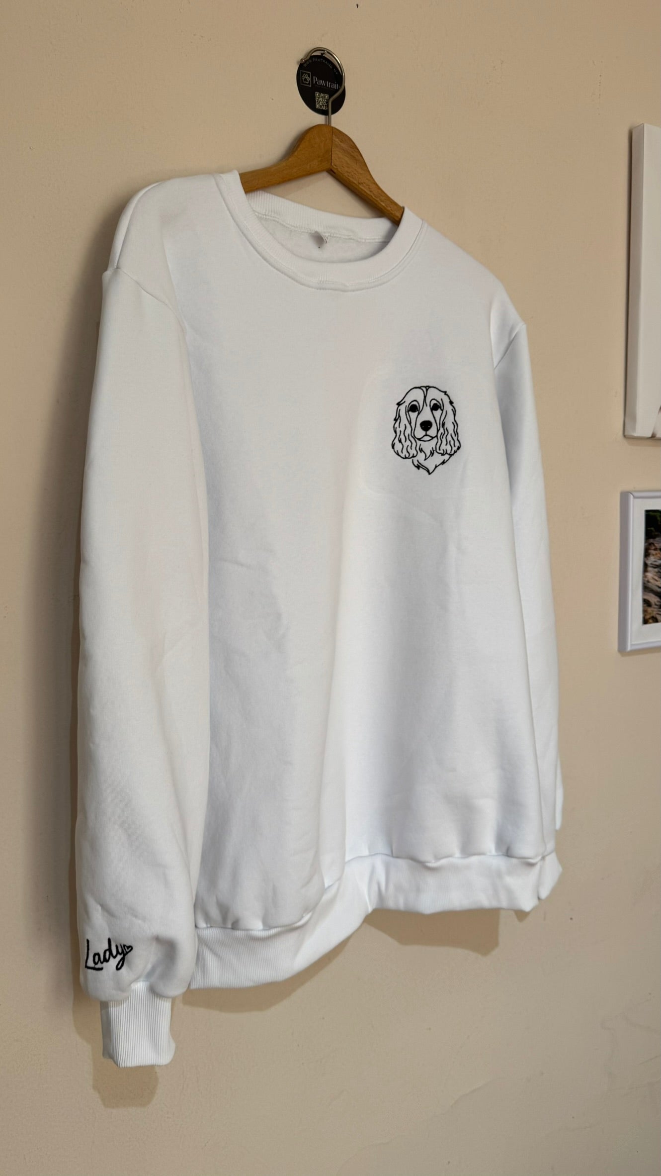 Персонализиран везен блузон со Вашиот миленик - One-line Art (Контури)