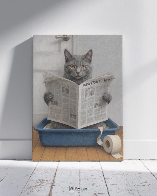 Cat Litter King - Персонализиран портрет на канвас