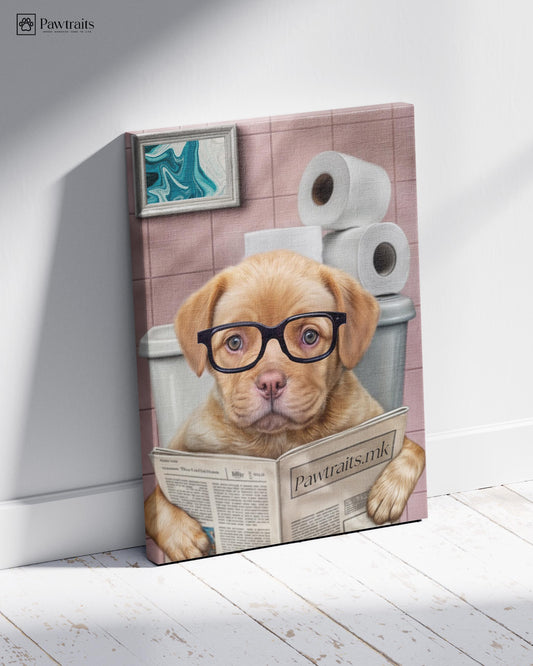 Bathroom Paper Hound - Персонализиран портрет на канвас