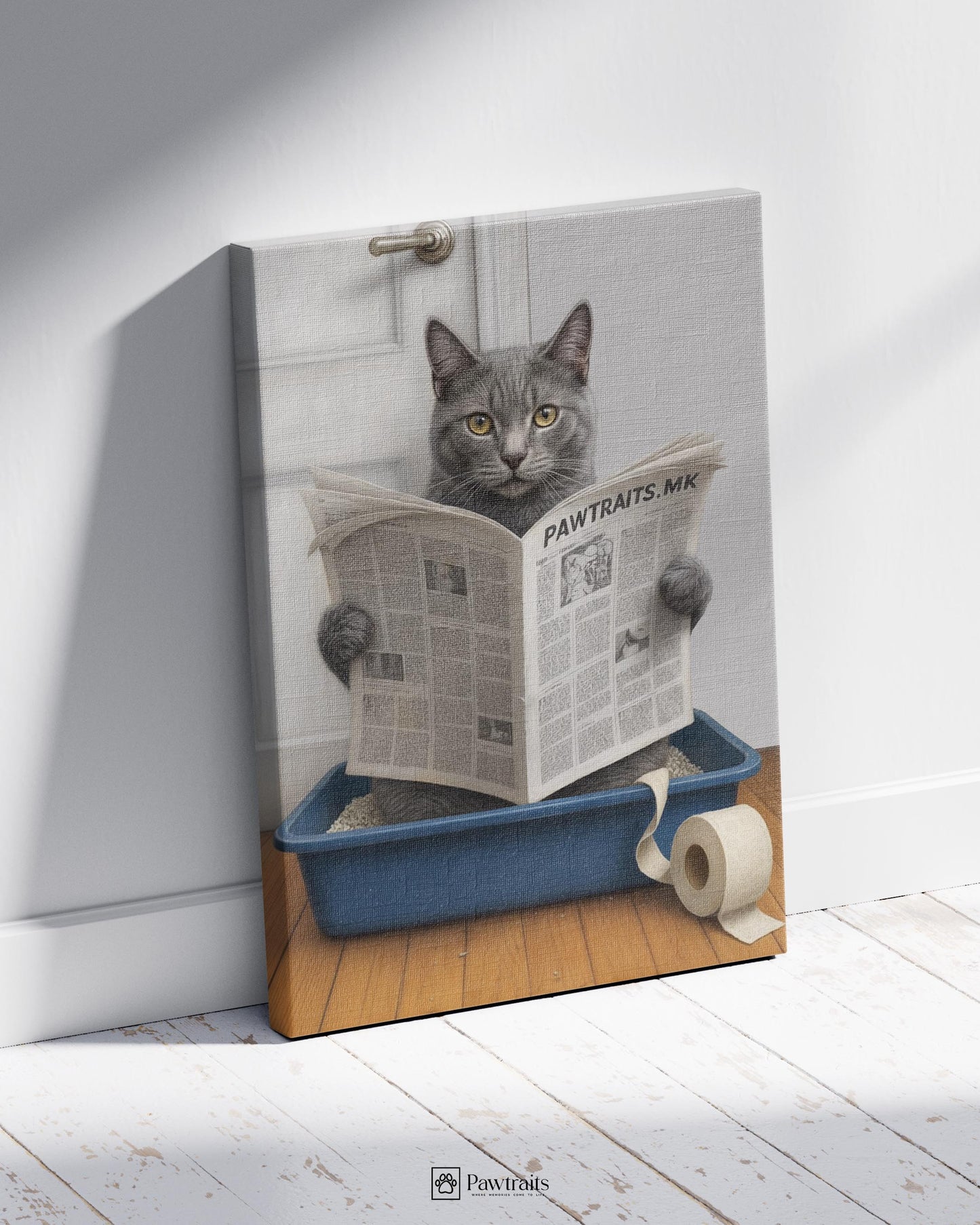 Cat Litter King - Персонализиран портрет на канвас
