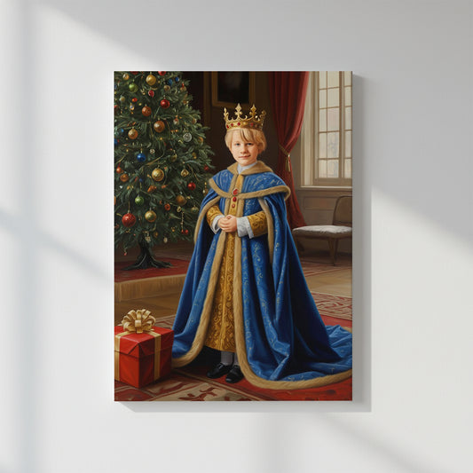 Royal Christmas Majesty – Персонализиран детски новогодишен портрет на канвас