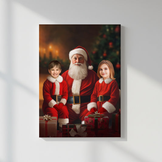Santa’s Little Helpers – Персонализиран детски новогодишен портрет на канвас