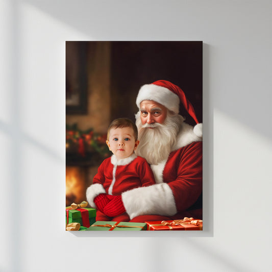 Santa’s Little Star  – Персонализиран детски новогодишен портрет на канвас