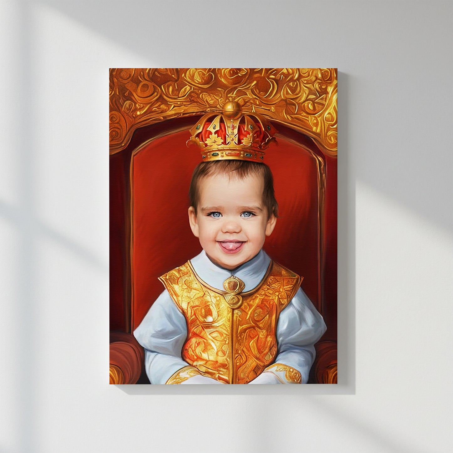 Golden Little King – Персонализиран детски портрет на канвас