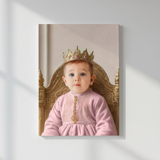 Blush Baby Princess – Персонализиран детски портрет на канвас