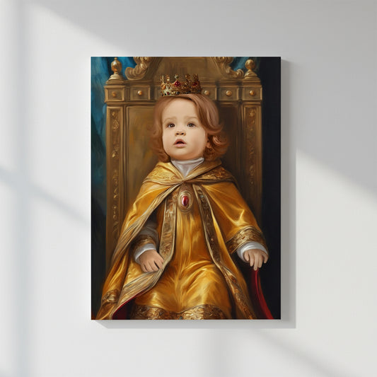 Royal Baby Glow  – Персонализиран детски портрет на канвас