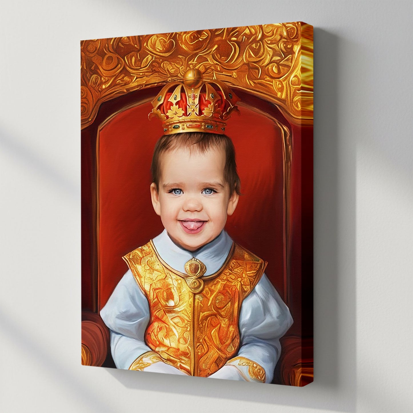 Golden Little King – Персонализиран детски портрет на канвас