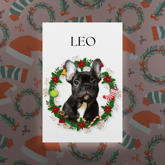 Новогодишен минималистички - Персонализиран новогодишен портрет на канвас