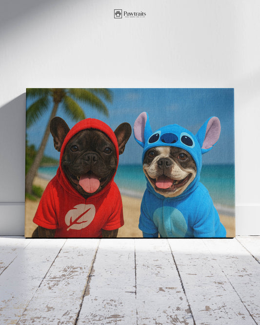 Duo Stich & Lilo - Персонализиран портрет за миленици
