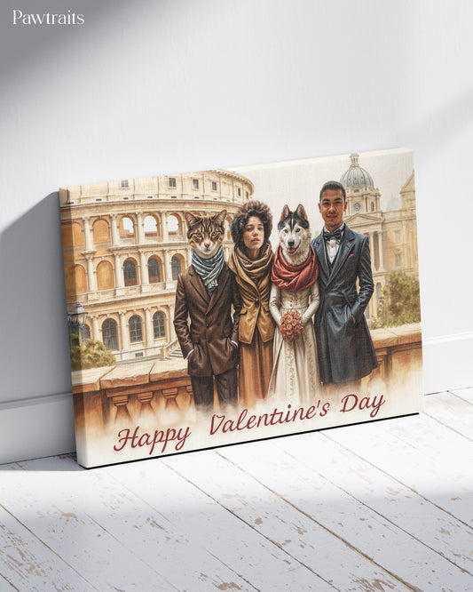 Love in Rome - Персонализиран портрет на канвас