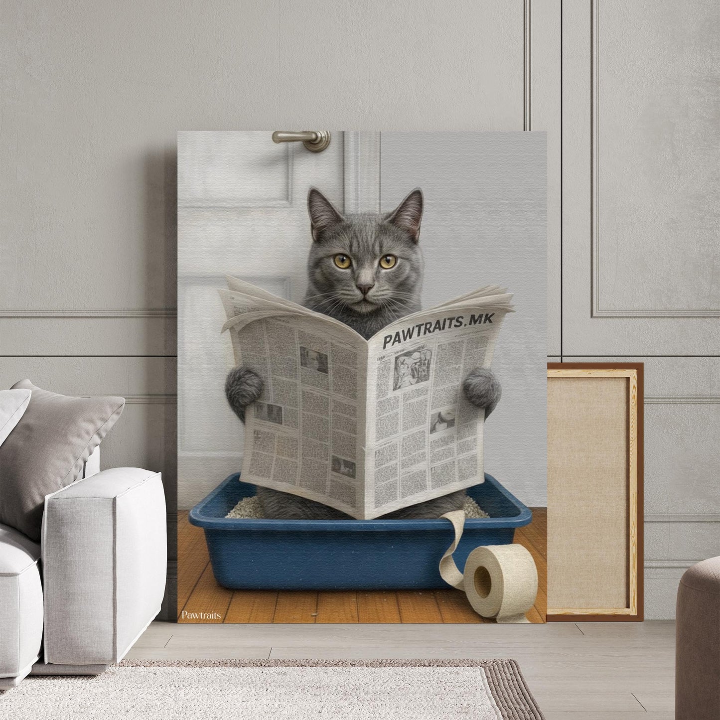 Cat Litter King - Персонализиран портрет на канвас