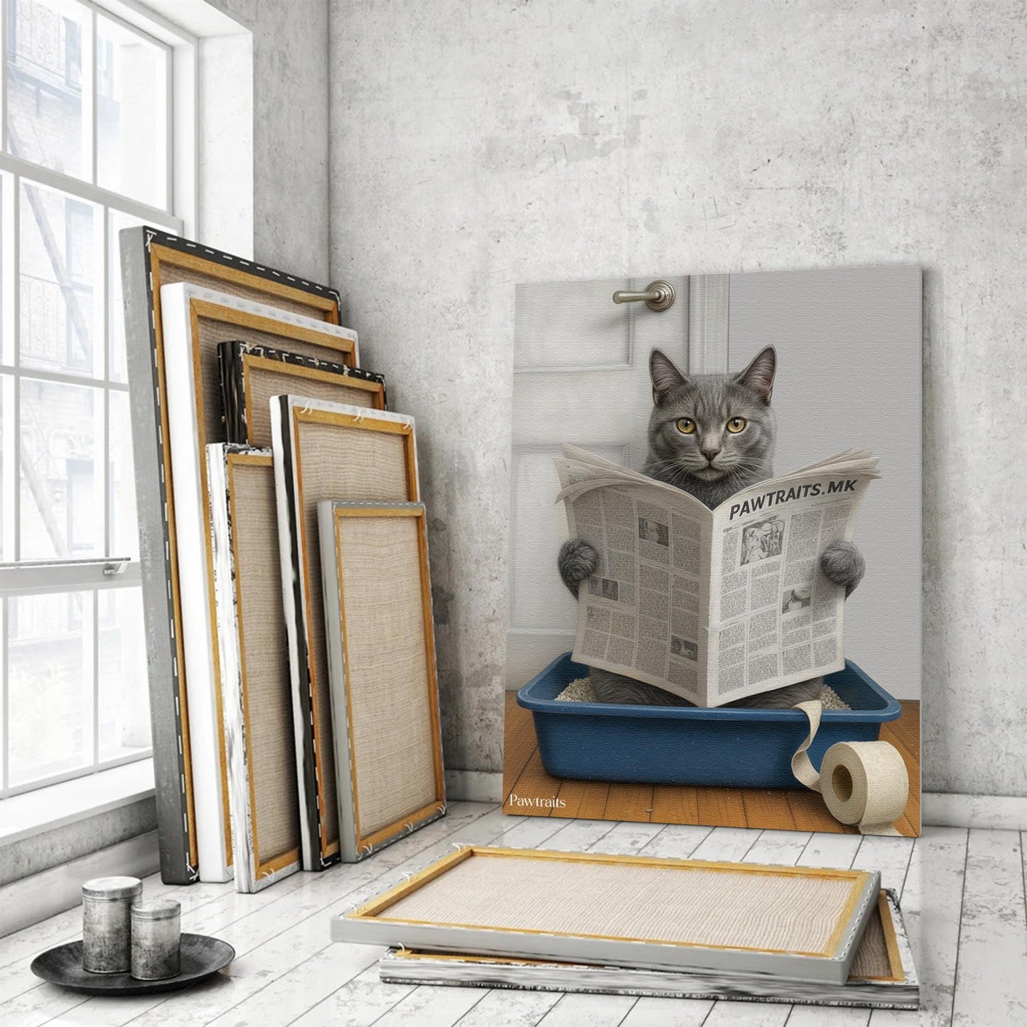 Cat Litter King - Персонализиран портрет на канвас