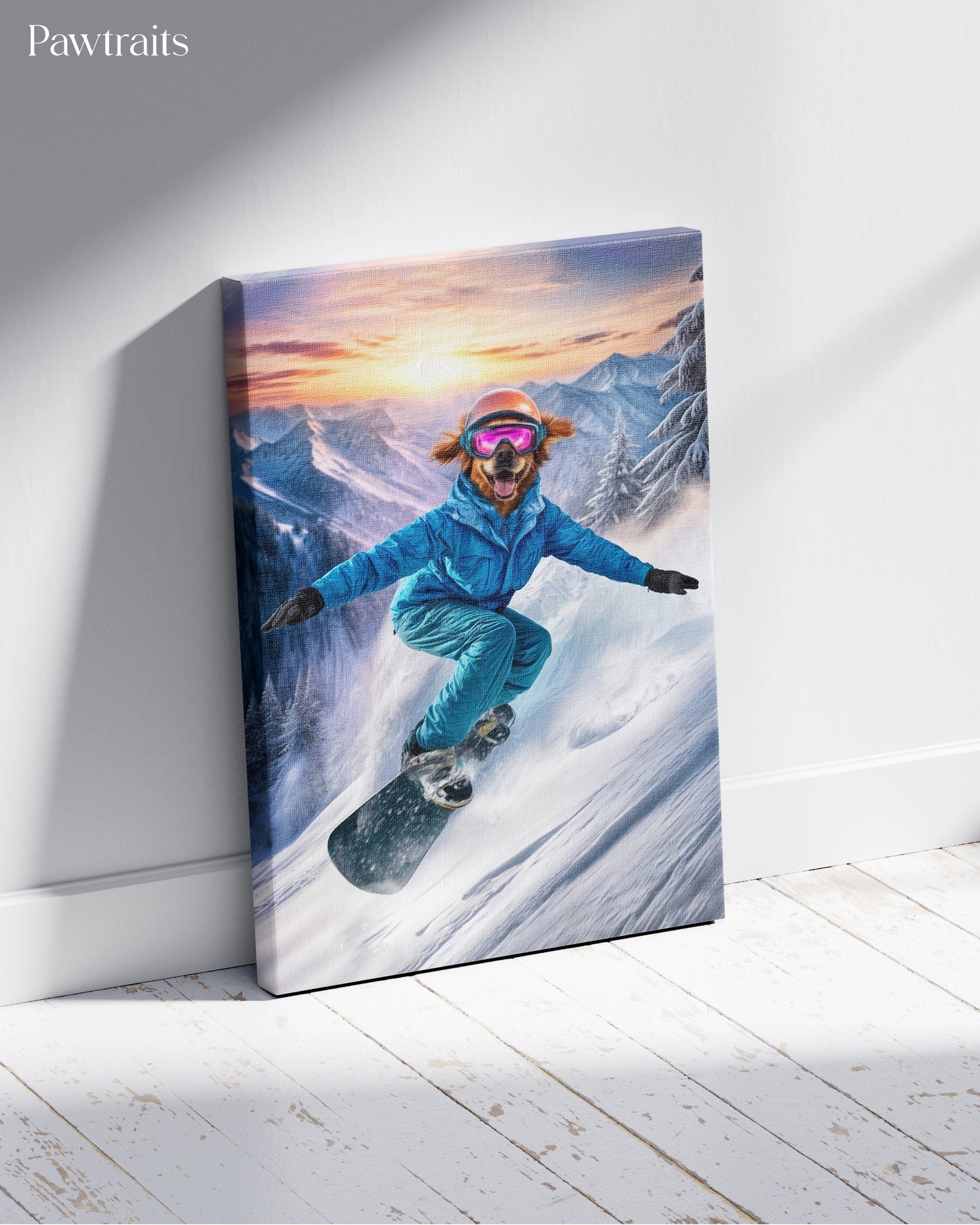 Snowboard Champ - Персонализиран портрет на канвас