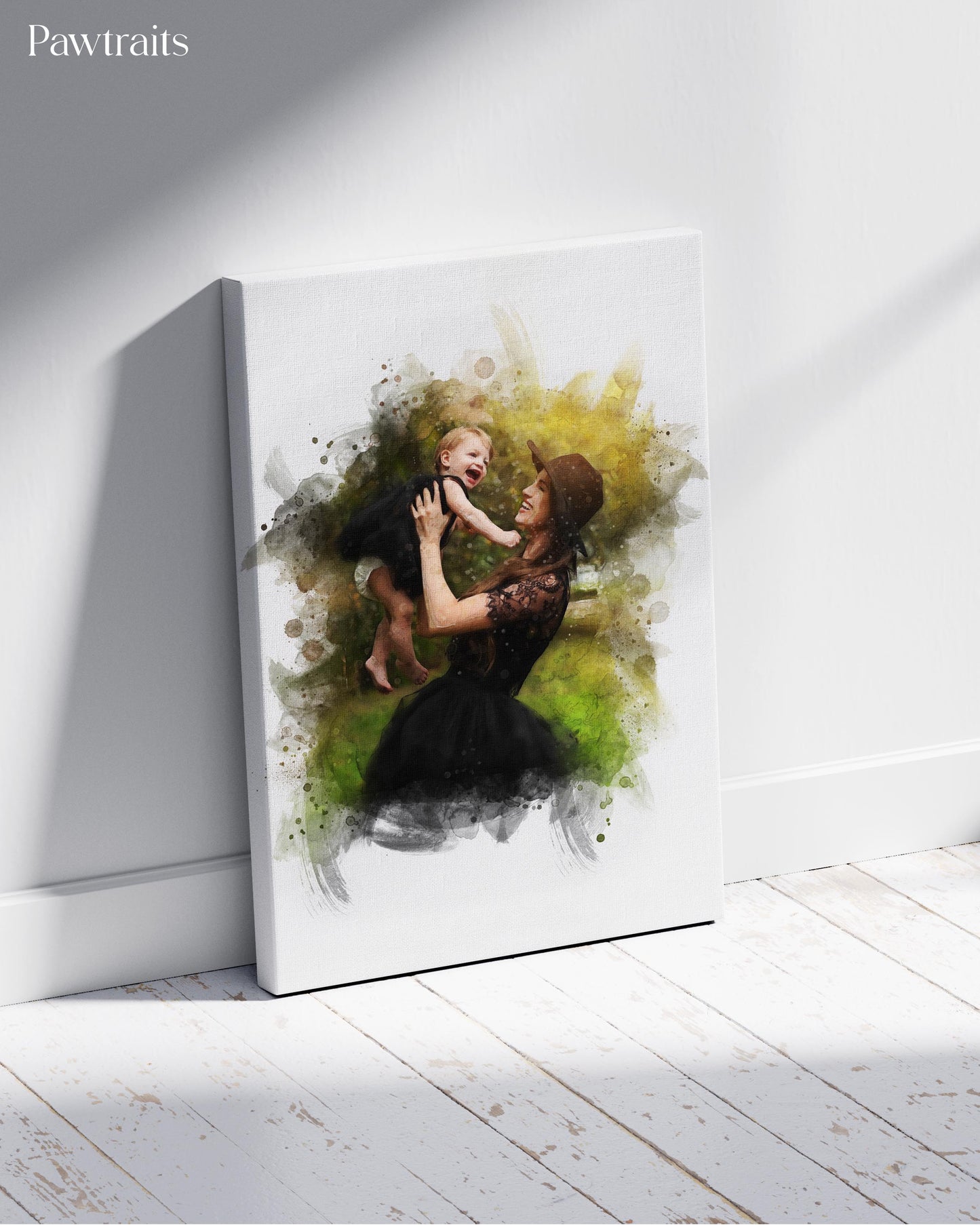Timeless Watercolor - Персонализиран портрет на канвас