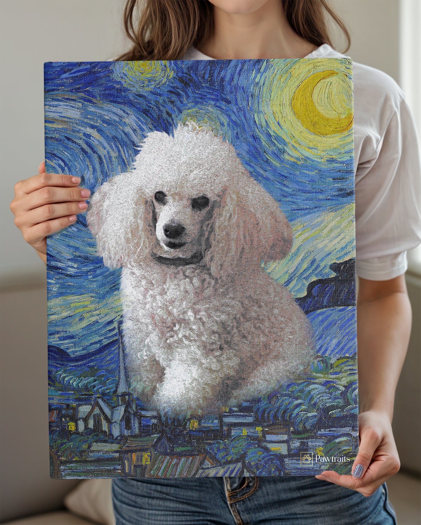 Starry Paws Portrait - Персонализиран портрет на канвас
