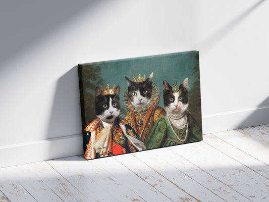 The Royal Kitten Trio - Персонализиран портрет за миленици