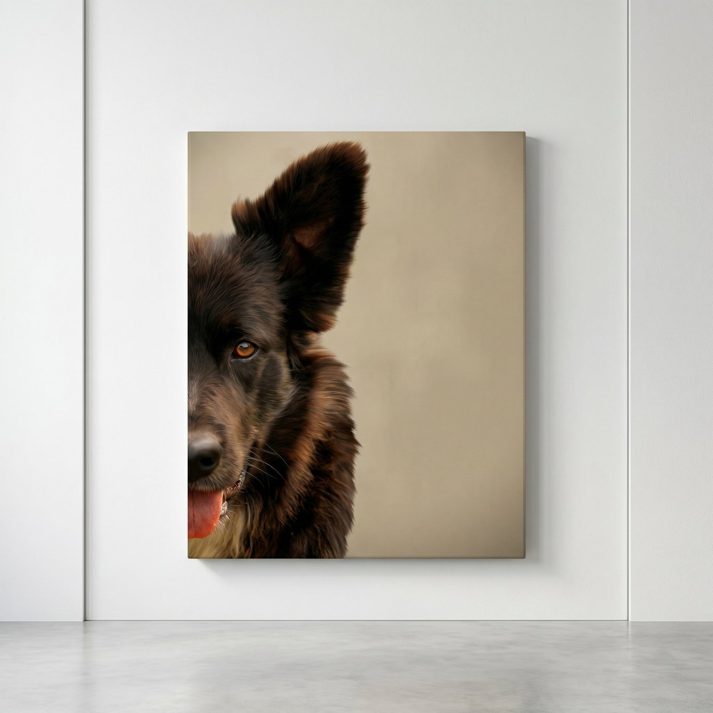 Half-face minimalistic - Персонализиран портрет на канвас