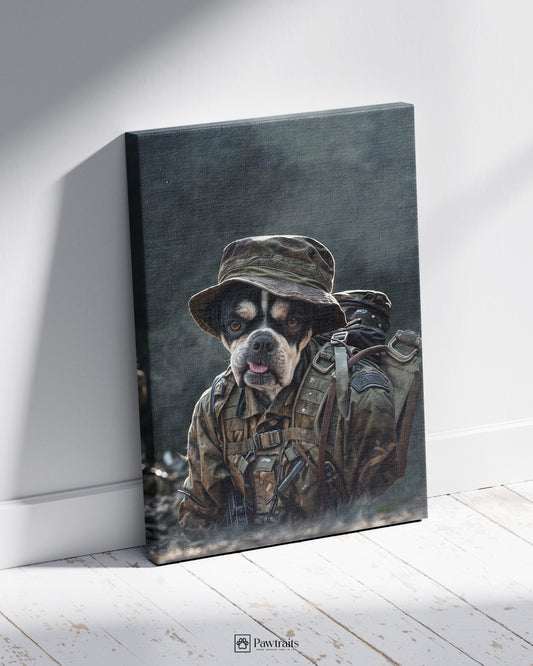 K9 Soldier - Персонализиран портрет на канвас