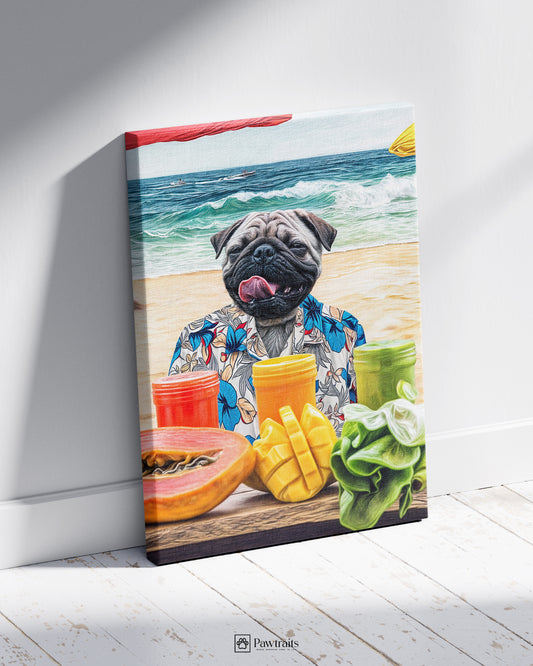 Hawaiian Pup - Персонализиран портрет на канвас