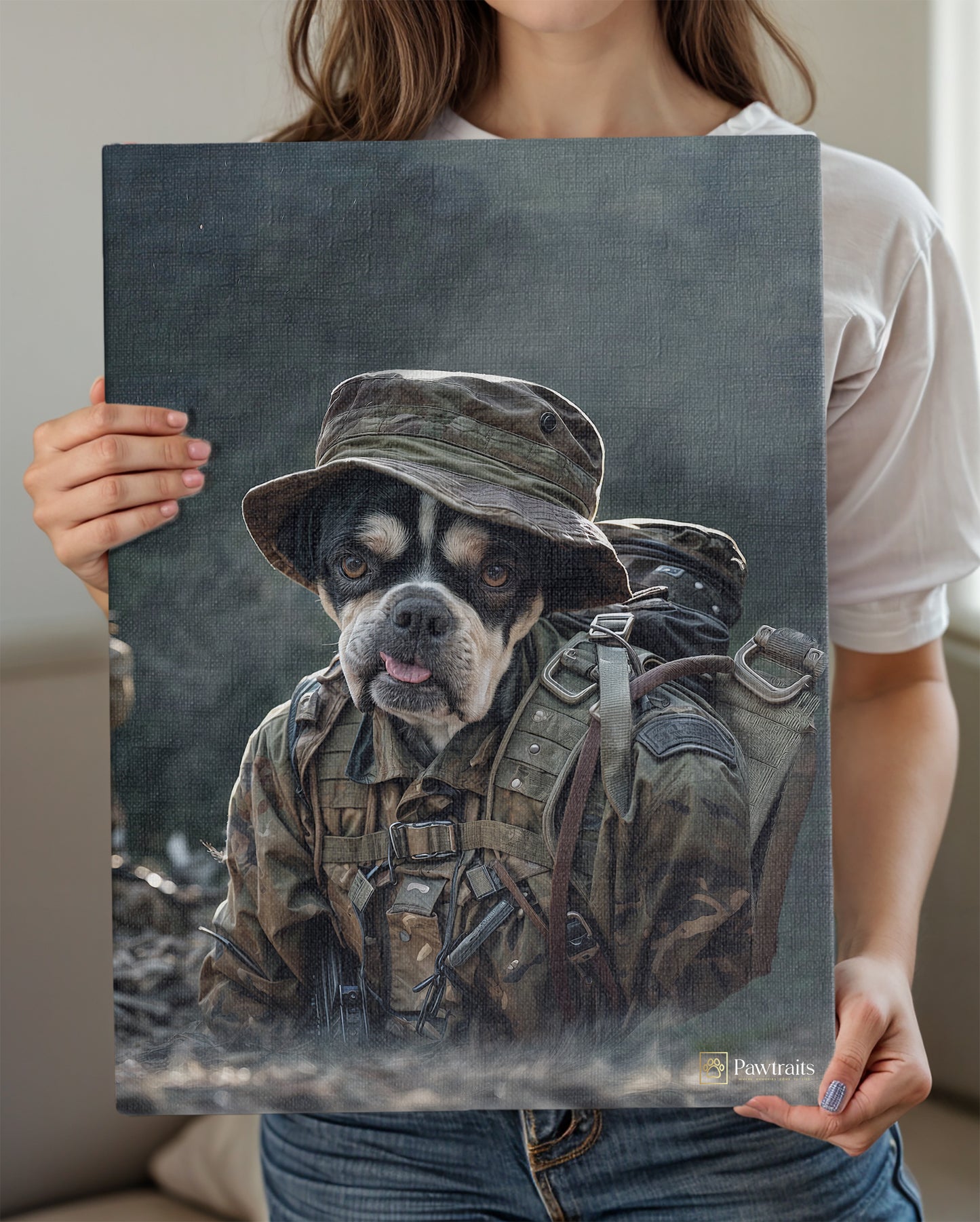 K9 Soldier - Персонализиран портрет на канвас