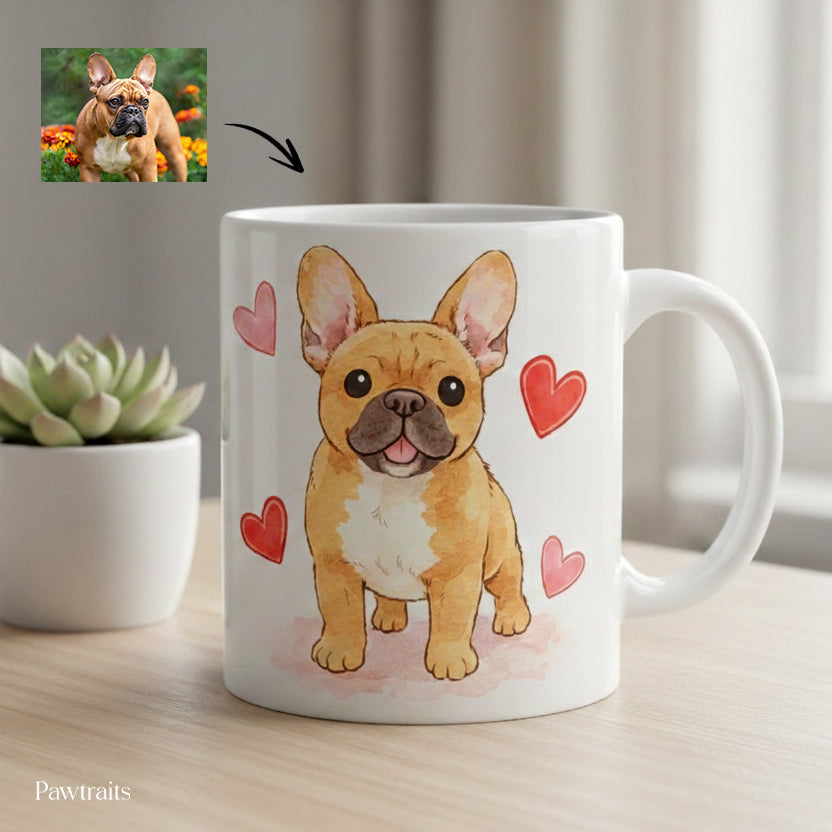 Персонализирана шолја од милениче - Watercolor Love Edition