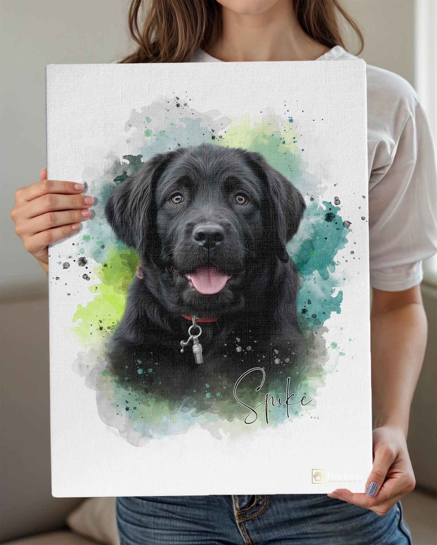 Vivid Watercolor - Персонализиран портрет на канвас