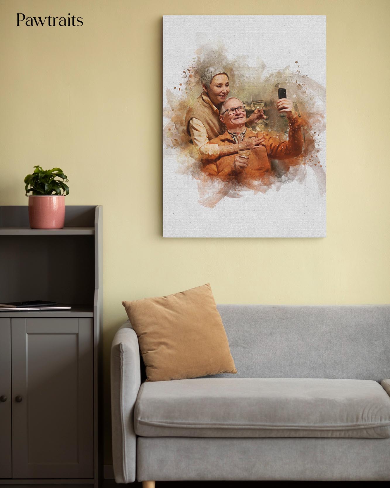 Timeless Watercolor - Персонализиран портрет на канвас