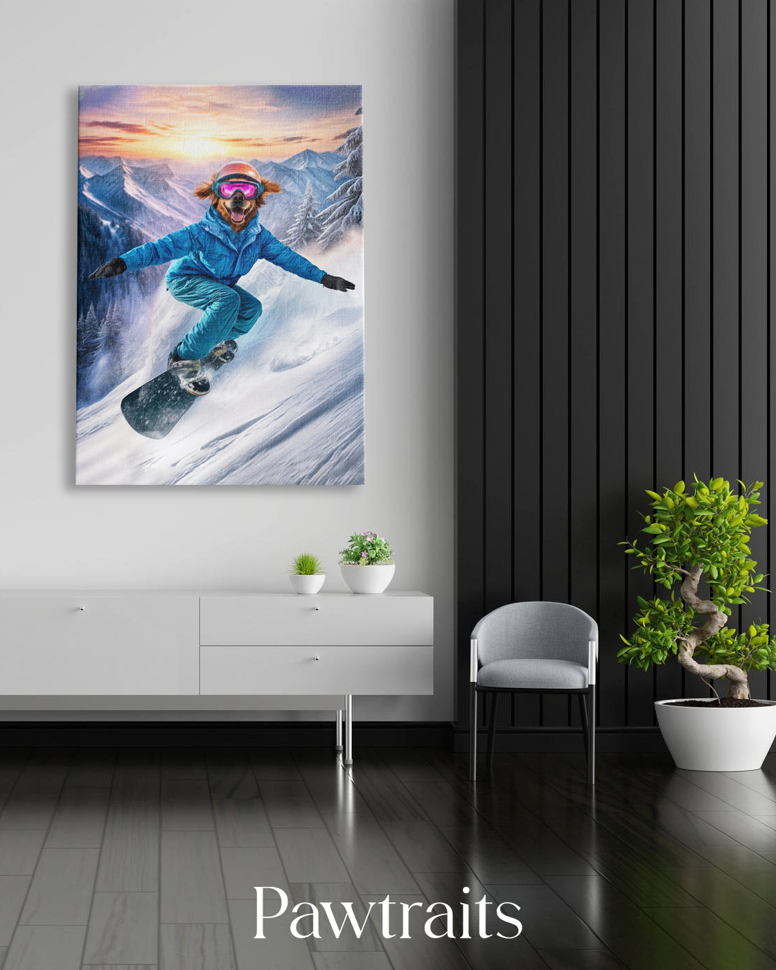 Snowboard Champ - Персонализиран портрет на канвас