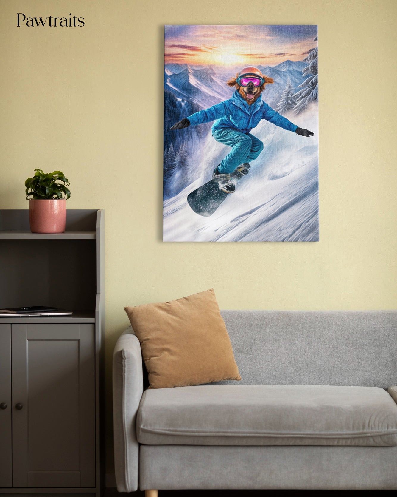 Snowboard Champ - Персонализиран портрет на канвас
