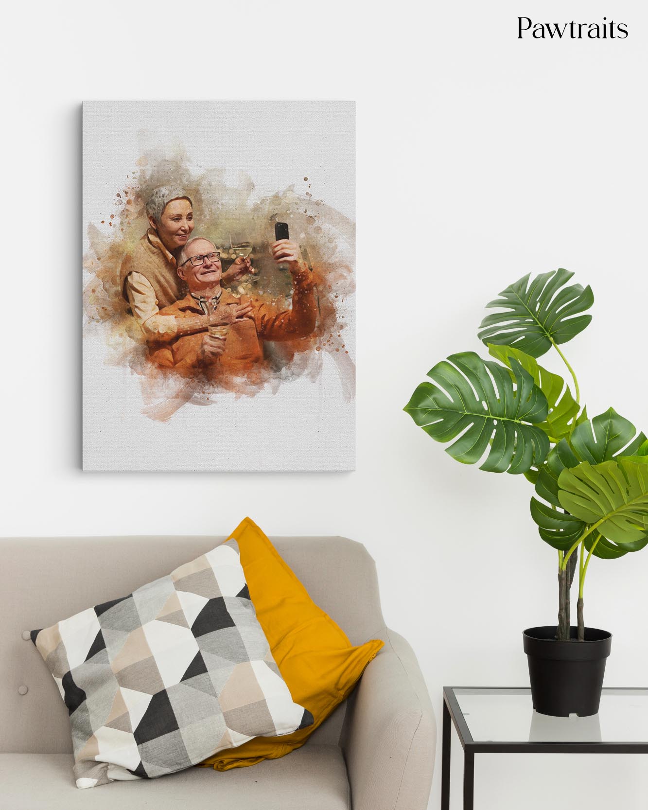 Timeless Watercolor - Персонализиран портрет на канвас