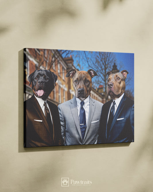 Gentlemen Suits Trio - Персонализиран портрет за миленици