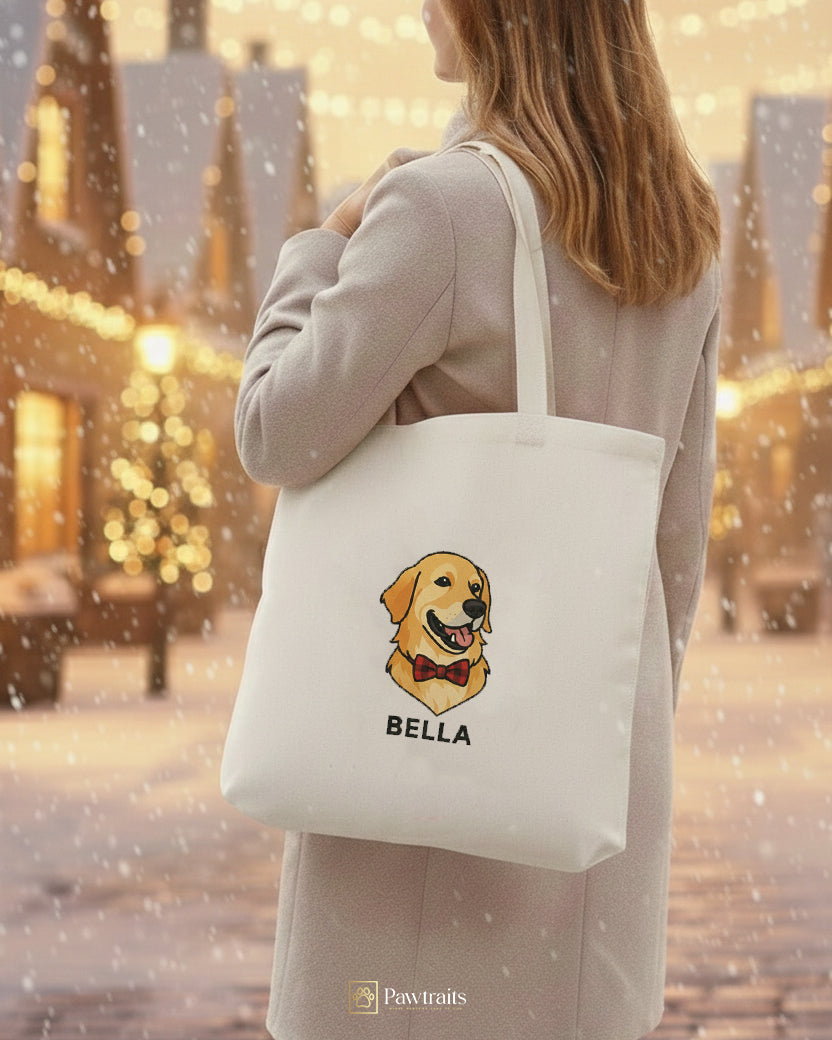 Персонализирана Везена Торба – Full Color Embroidery Tote (Вашето милениче + име)