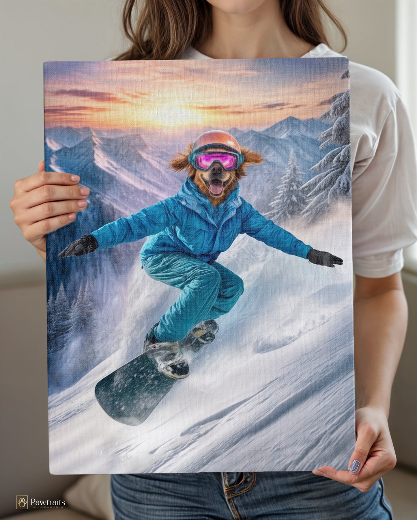 Snowboard Champ - Персонализиран портрет на канвас