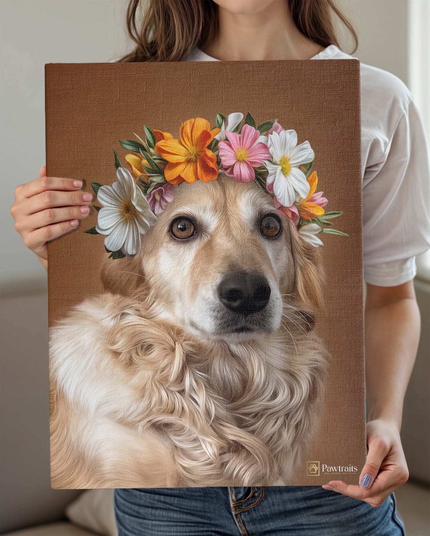 Flower Crown - Персонализиран портрет на канвас