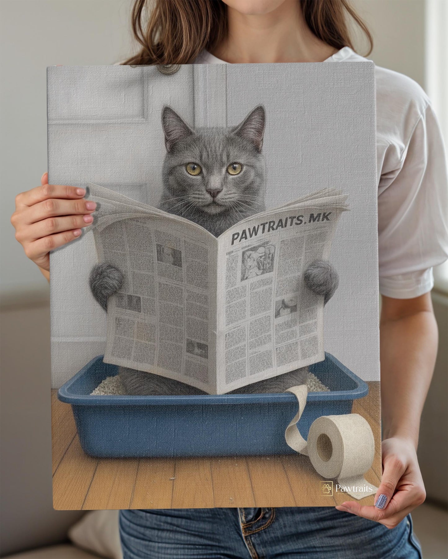 Cat Litter King - Персонализиран портрет на канвас