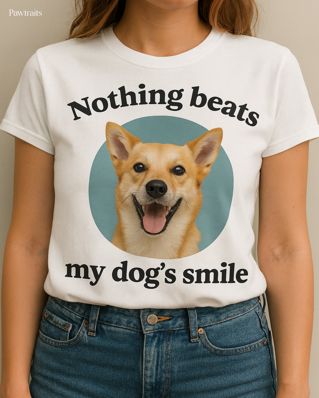 Персонализирана маичка со принт од Вашето милениче + текст по избор - Nothing Beats My Dog's Smile